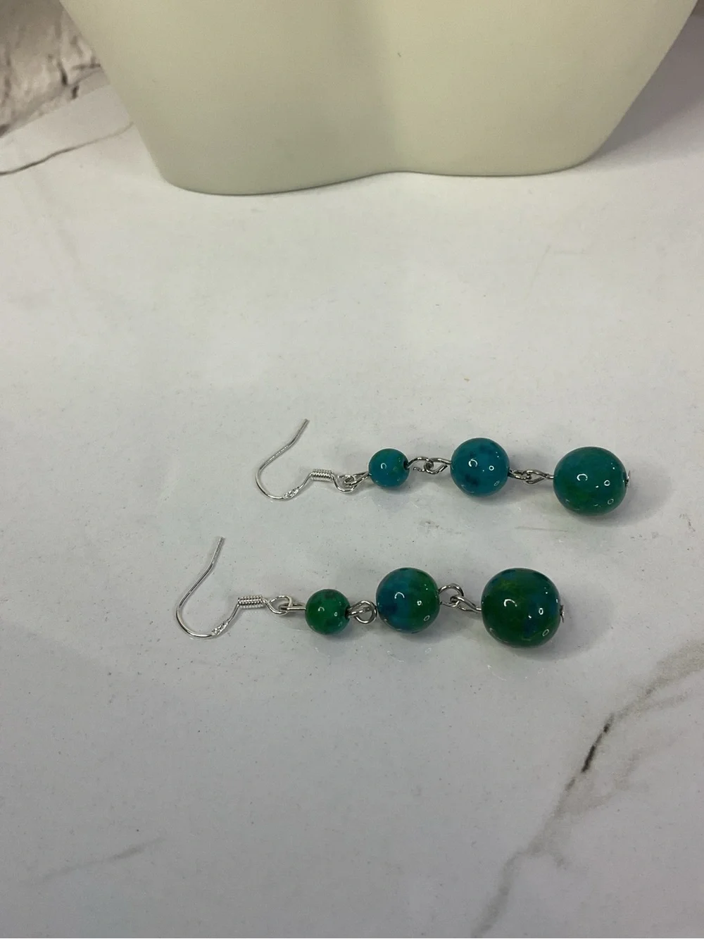 🌟🌟 925 Sterling Silver Malachite Stone Earrings